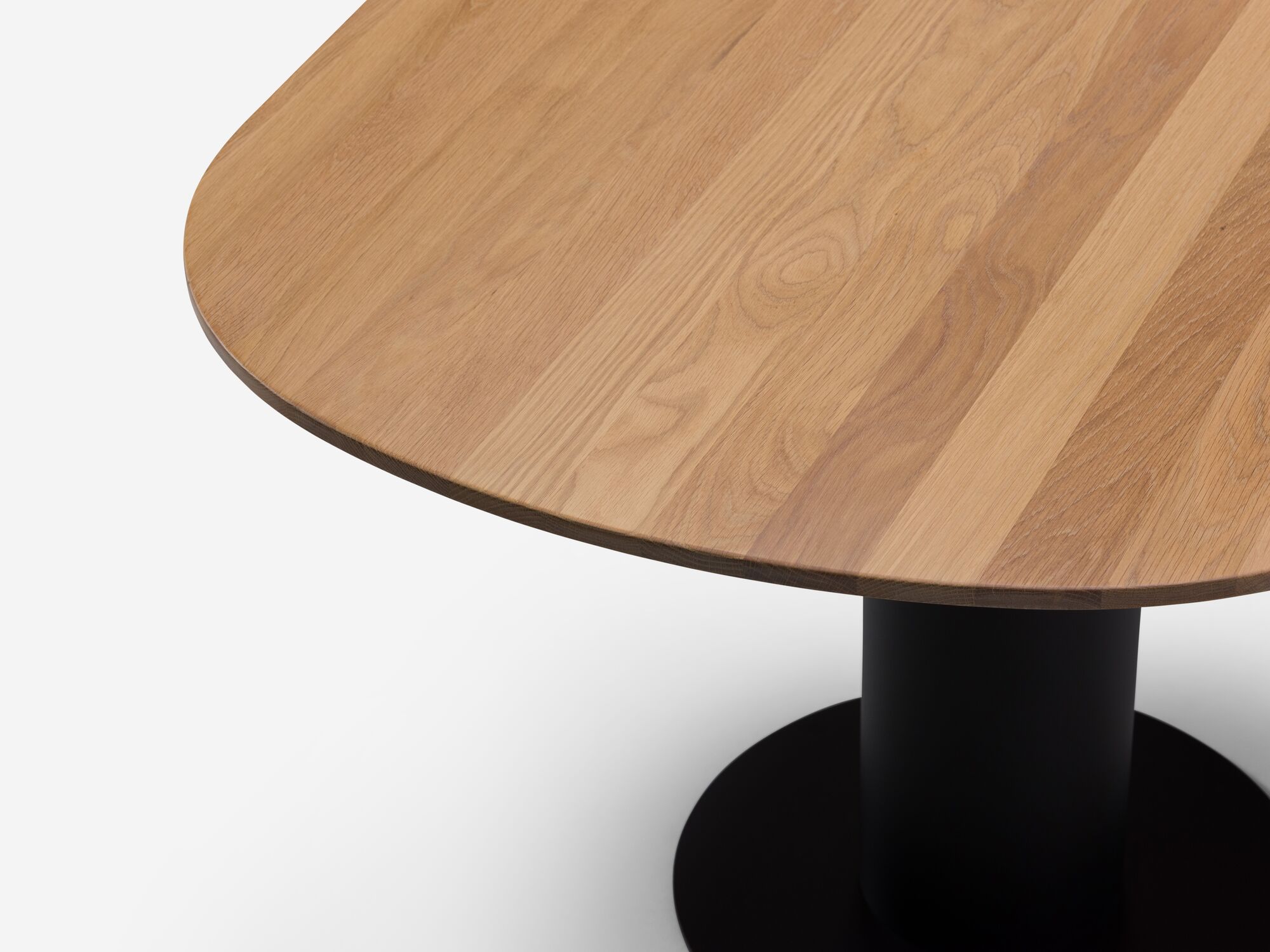 Extra small oak dining table detail angle view